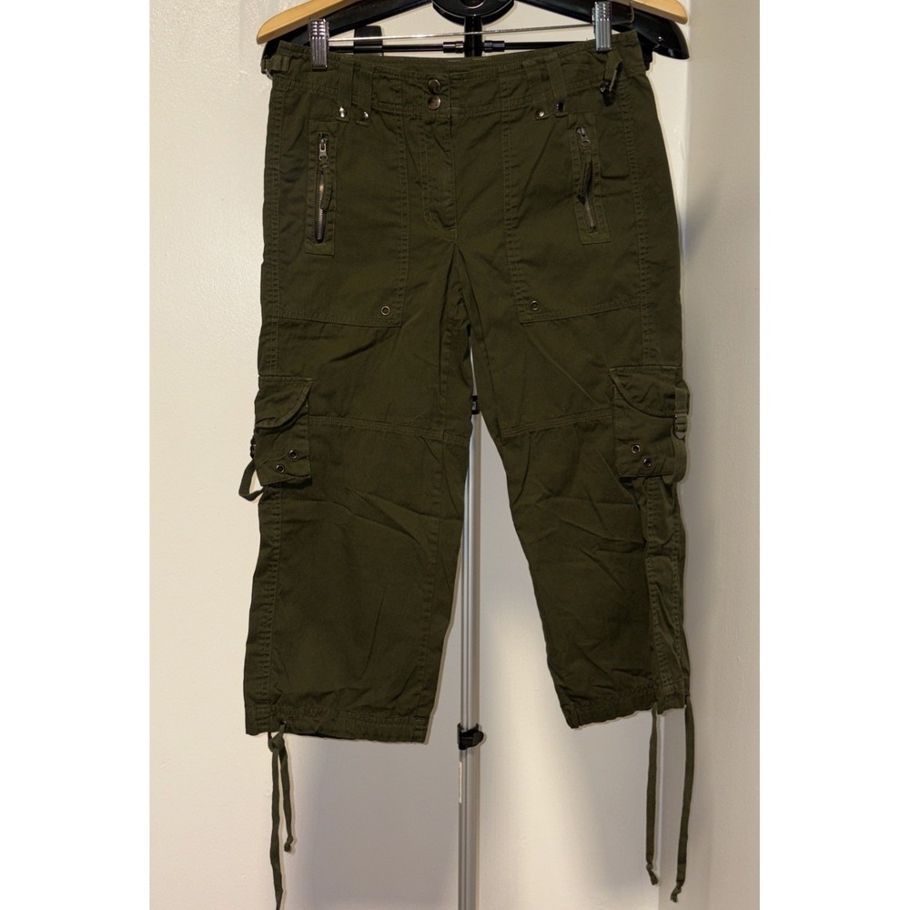Y2K Stone Cinch Leg Punk‎ Rock Grunge Edgy Gritty Skater Utilitarian Capri Pants